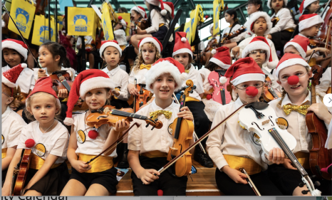 Orchestra/choir rehearsal for Carols by Daylight